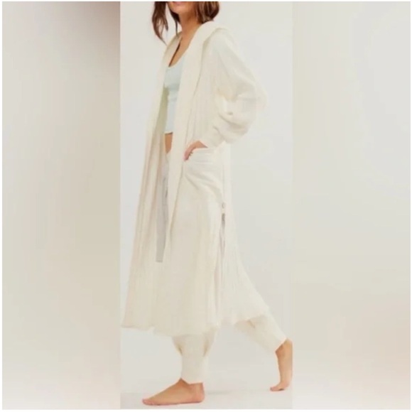FP Movement by Free People Cream Hooded sweater cardigan - Picture 3 of 14